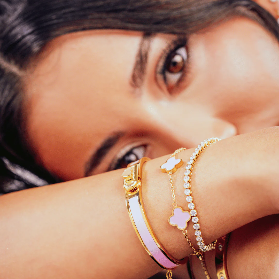 Baby Pink Clover Bracelet - Image 3