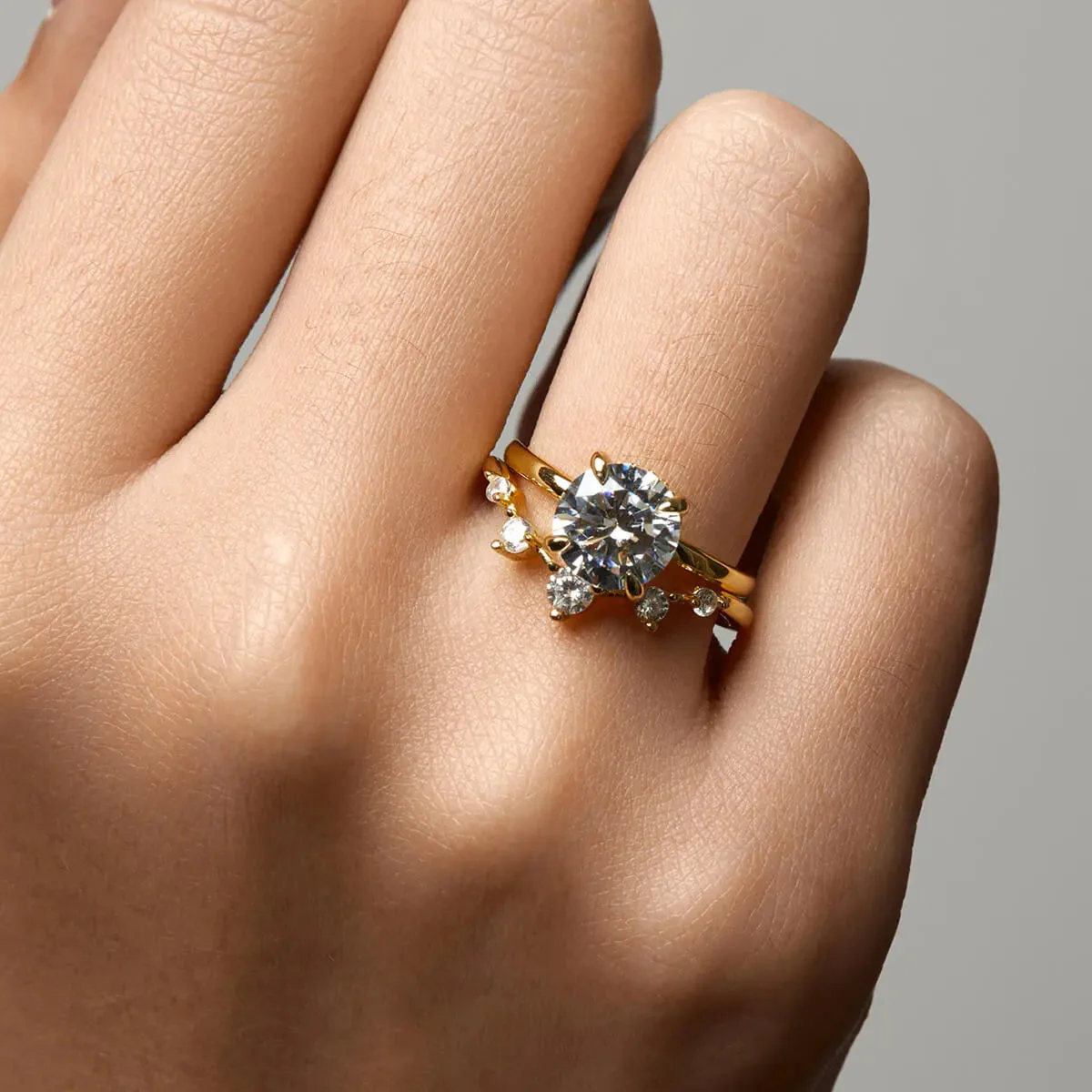 Brilliant Round Wishbone | Stacking Ring - Image 11