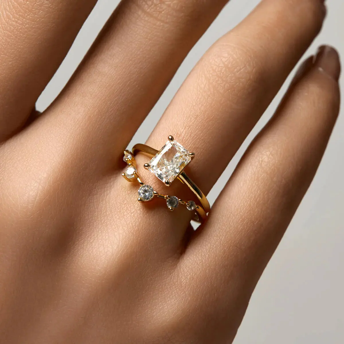 Brilliant Round Wishbone | Stacking Ring - Image 3