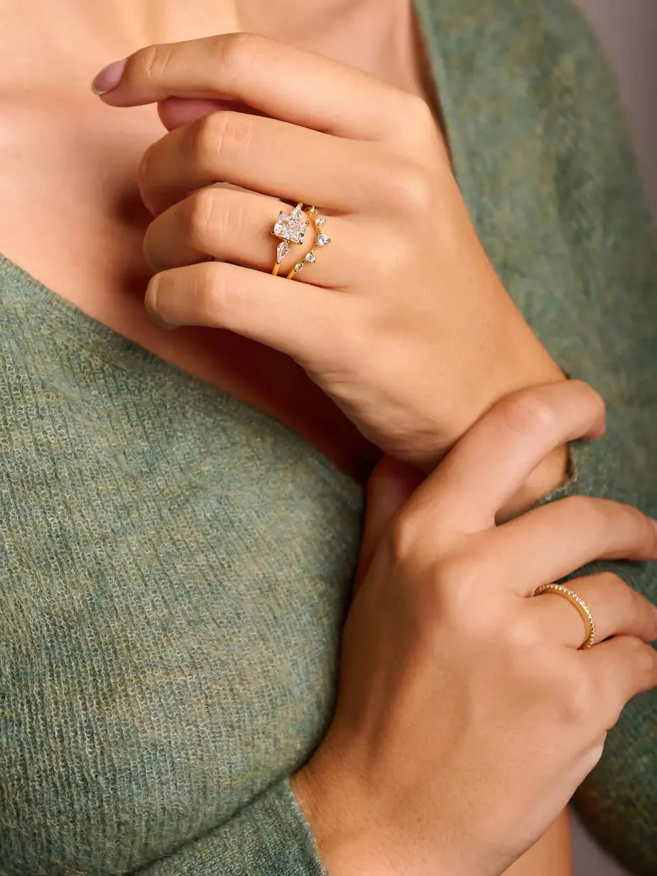 Brilliant Round Wishbone | Stacking Ring - Image 5