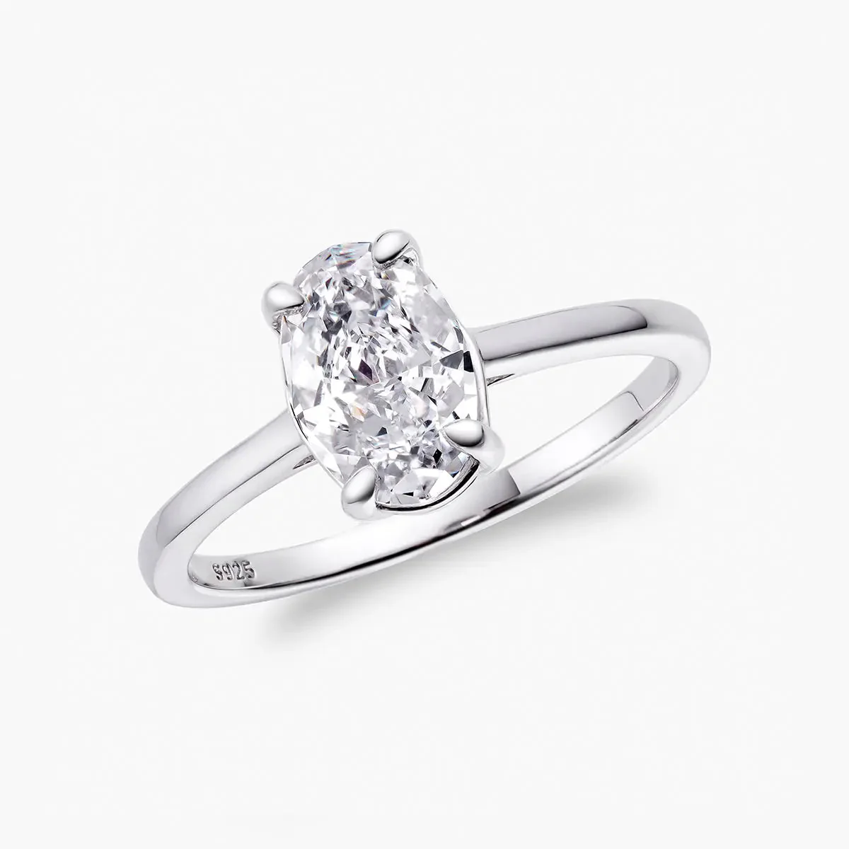 Oval Solitaire Ring - Image 2