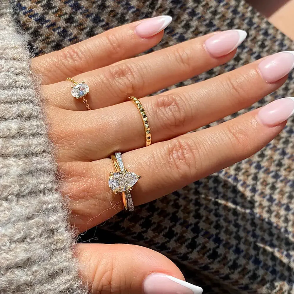 Pear Solitaire Ring - Image 5
