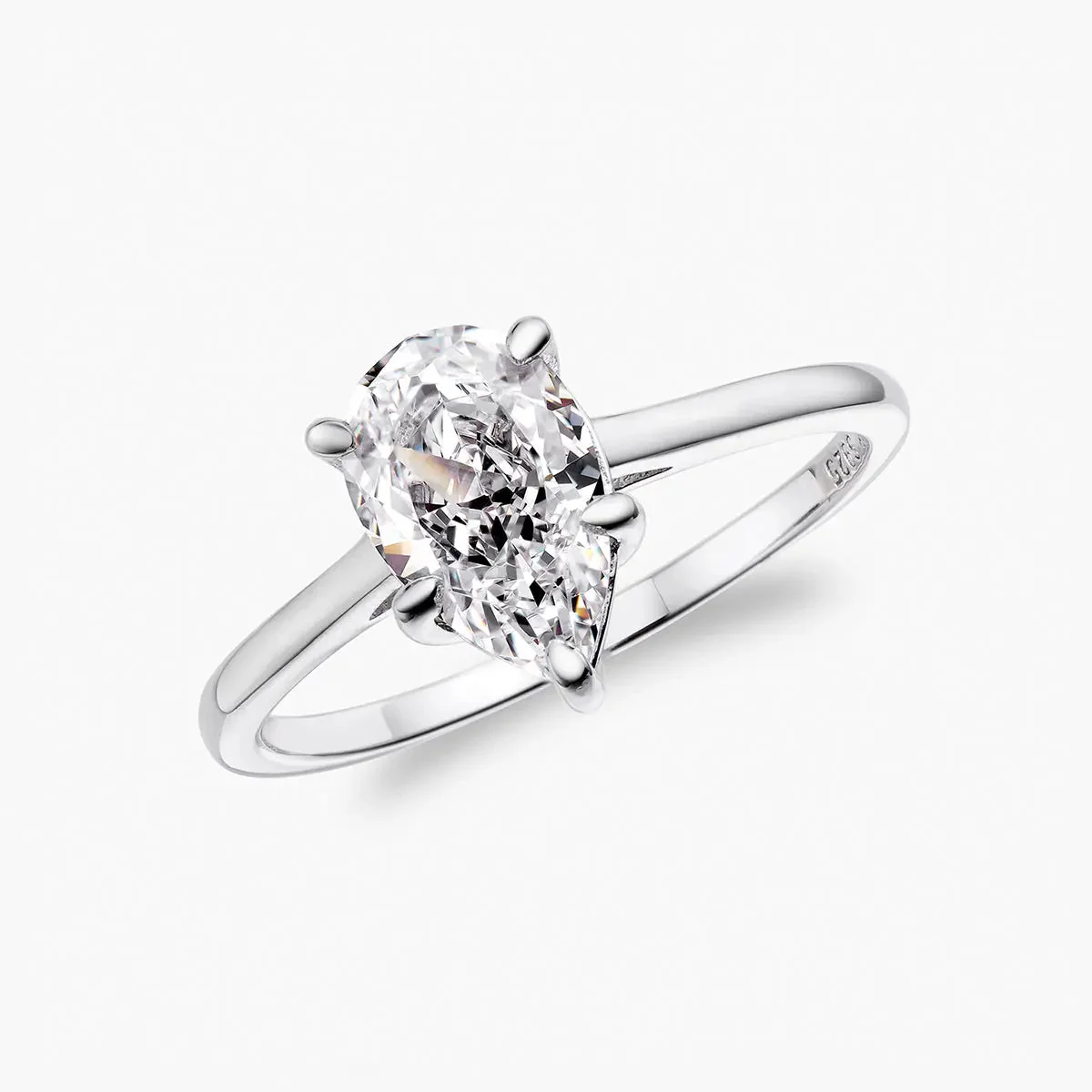 Pear Solitaire Ring - Image 9