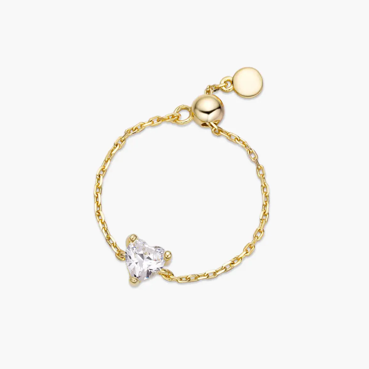Dainty Heart Chain Ring - Image 3