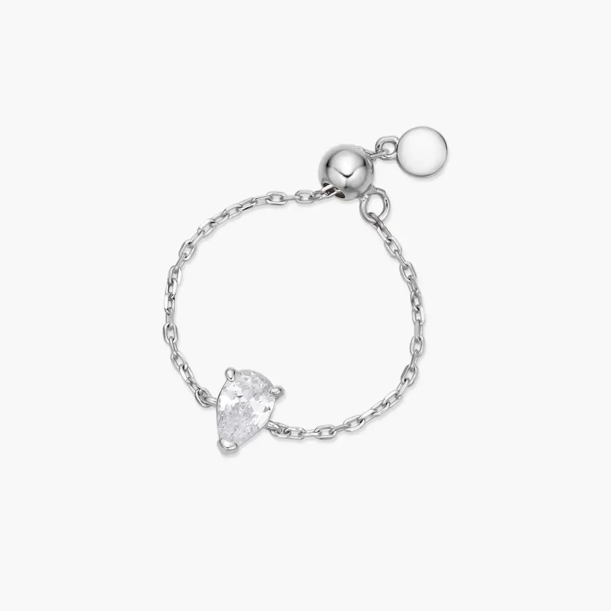 Dainty Pear Chain Ring - Image 4