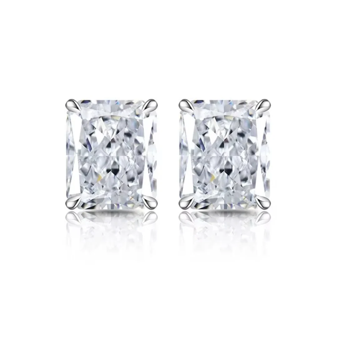 Silver Emerald Earrings