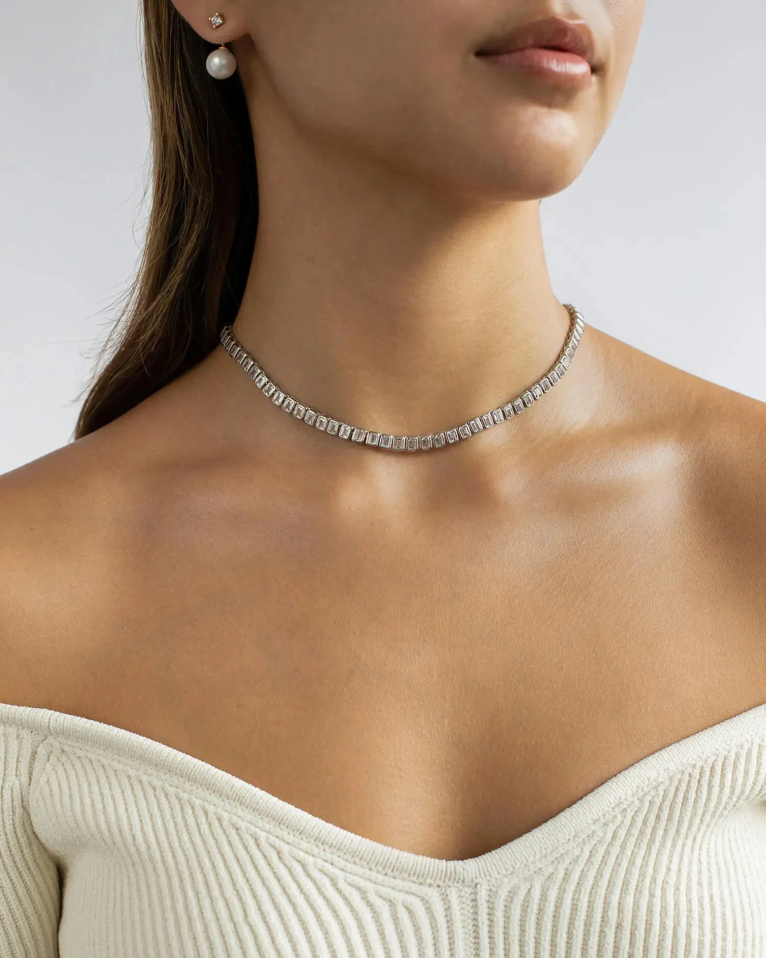 Smaragd-Umrandetes Tennis-Necklace - Image 10