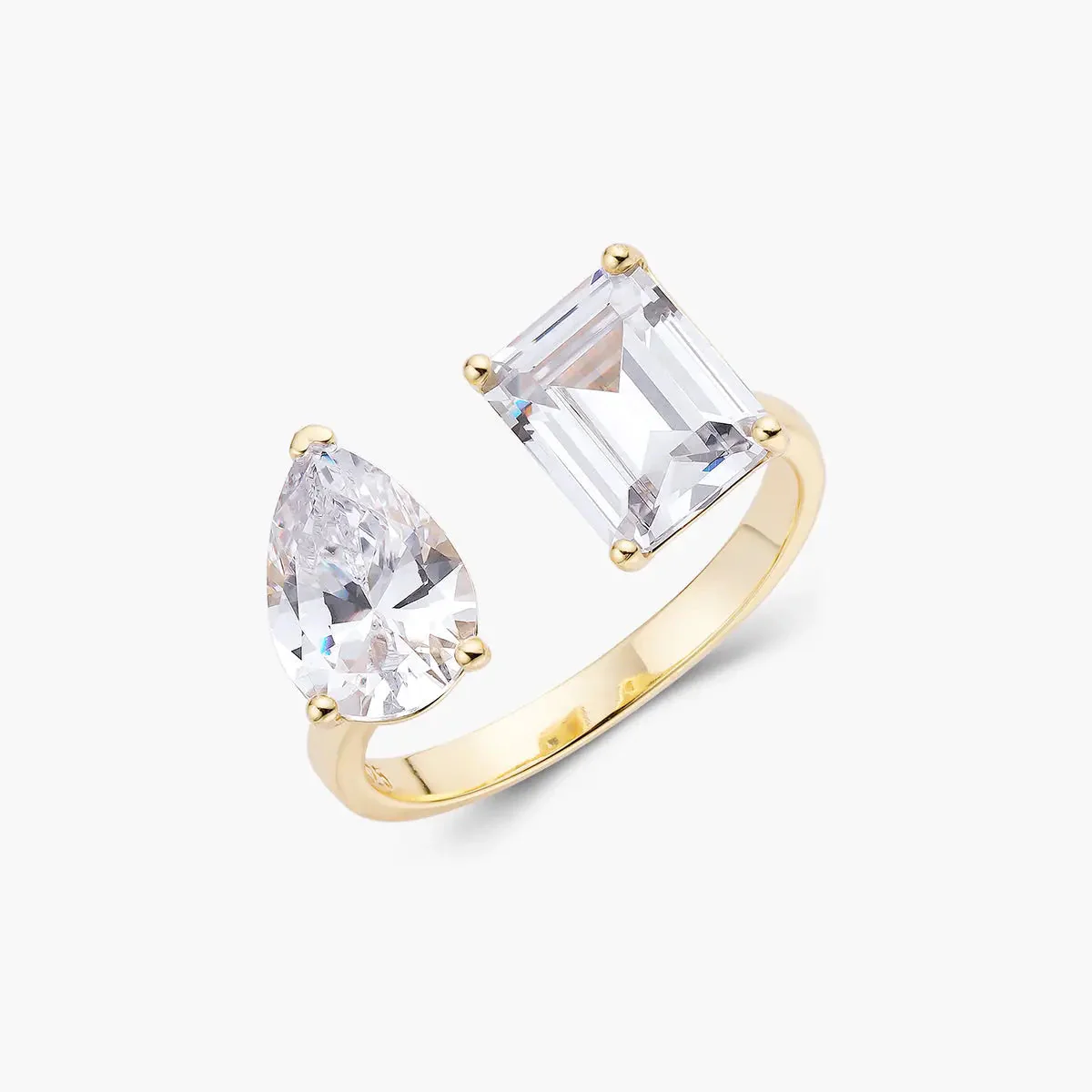 Emerald X Pear Open Ring - Image 6