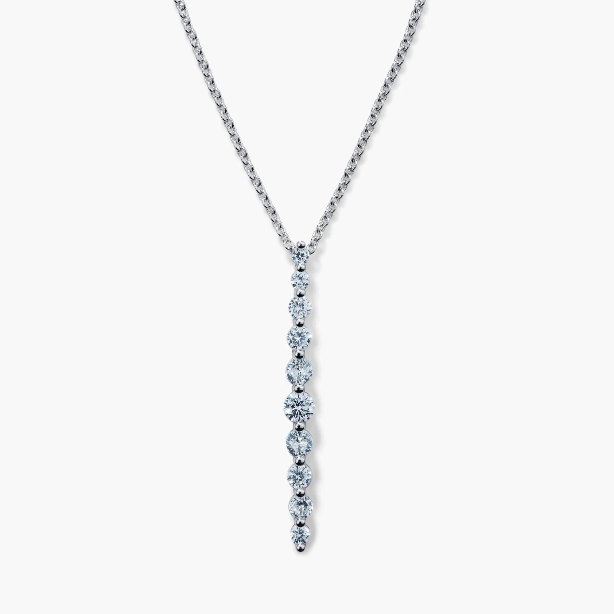 Graduierte brillante runde Y Drop Lariat-Necklace