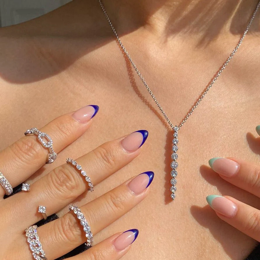Graduierte brillante runde Y Drop Lariat-Necklace - Image 3