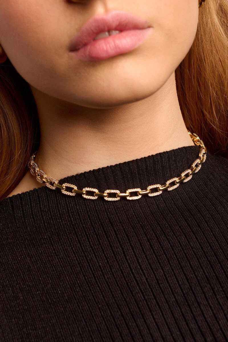Halb Pavé Kettenglied Choker - Image 2