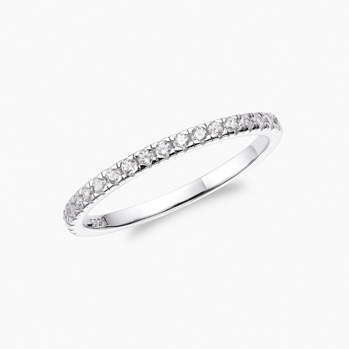 Half Pyramid Half Pave Stacking Ring - Image 6