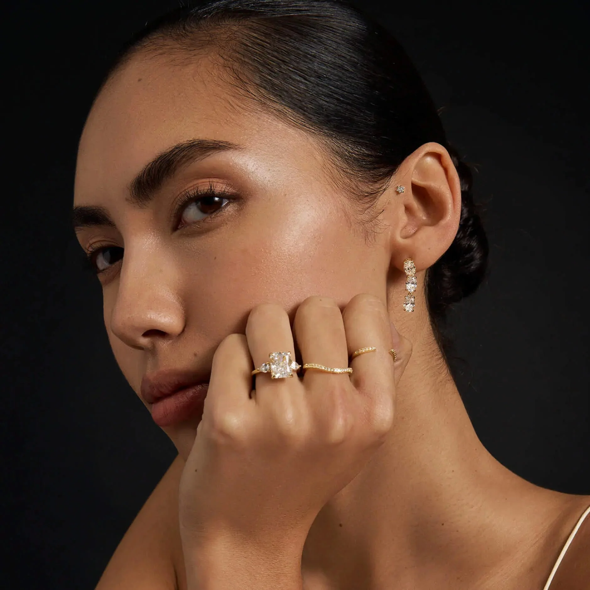 Open Pavé Stacking Ring - Image 3