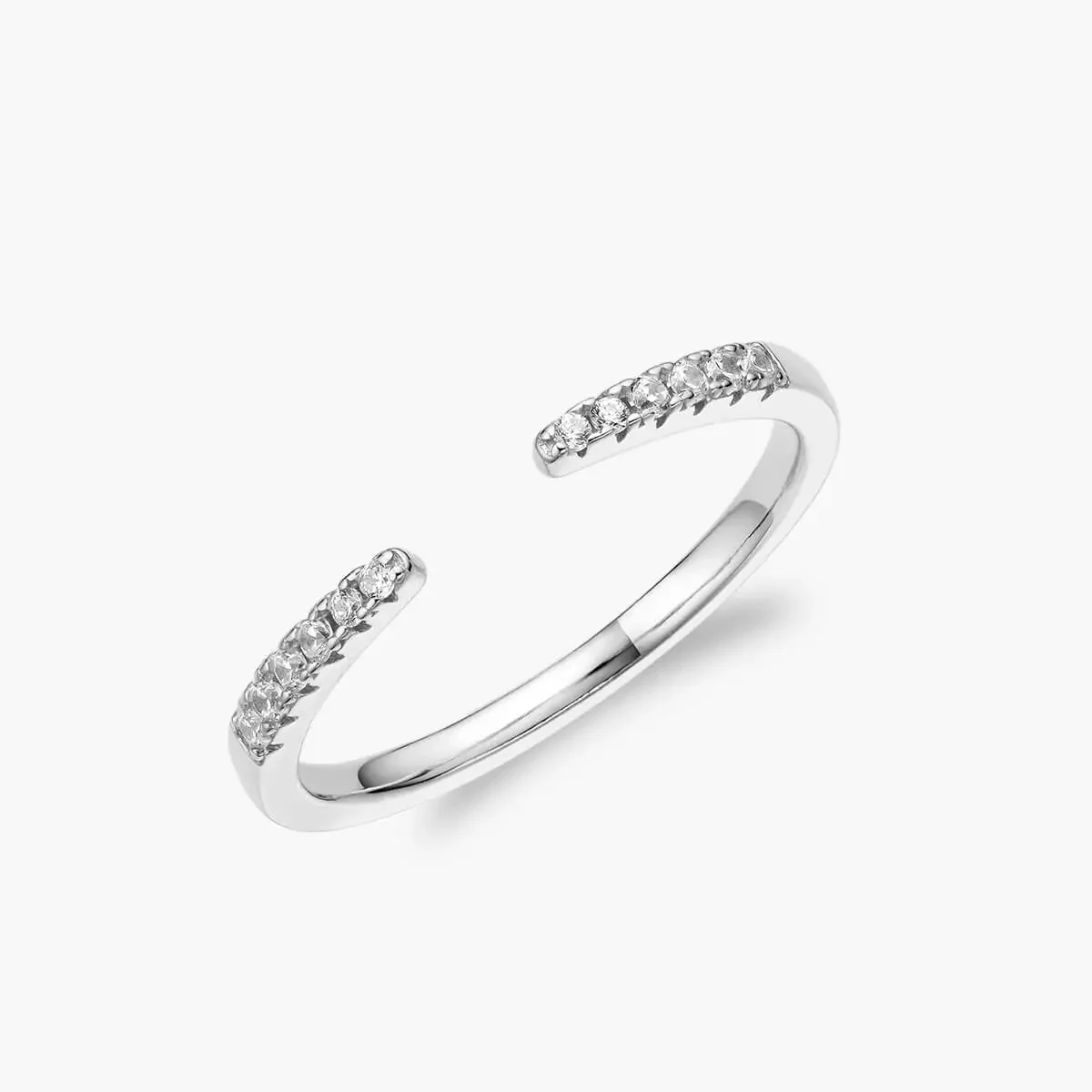Open Pavé Stacking Ring - Image 4