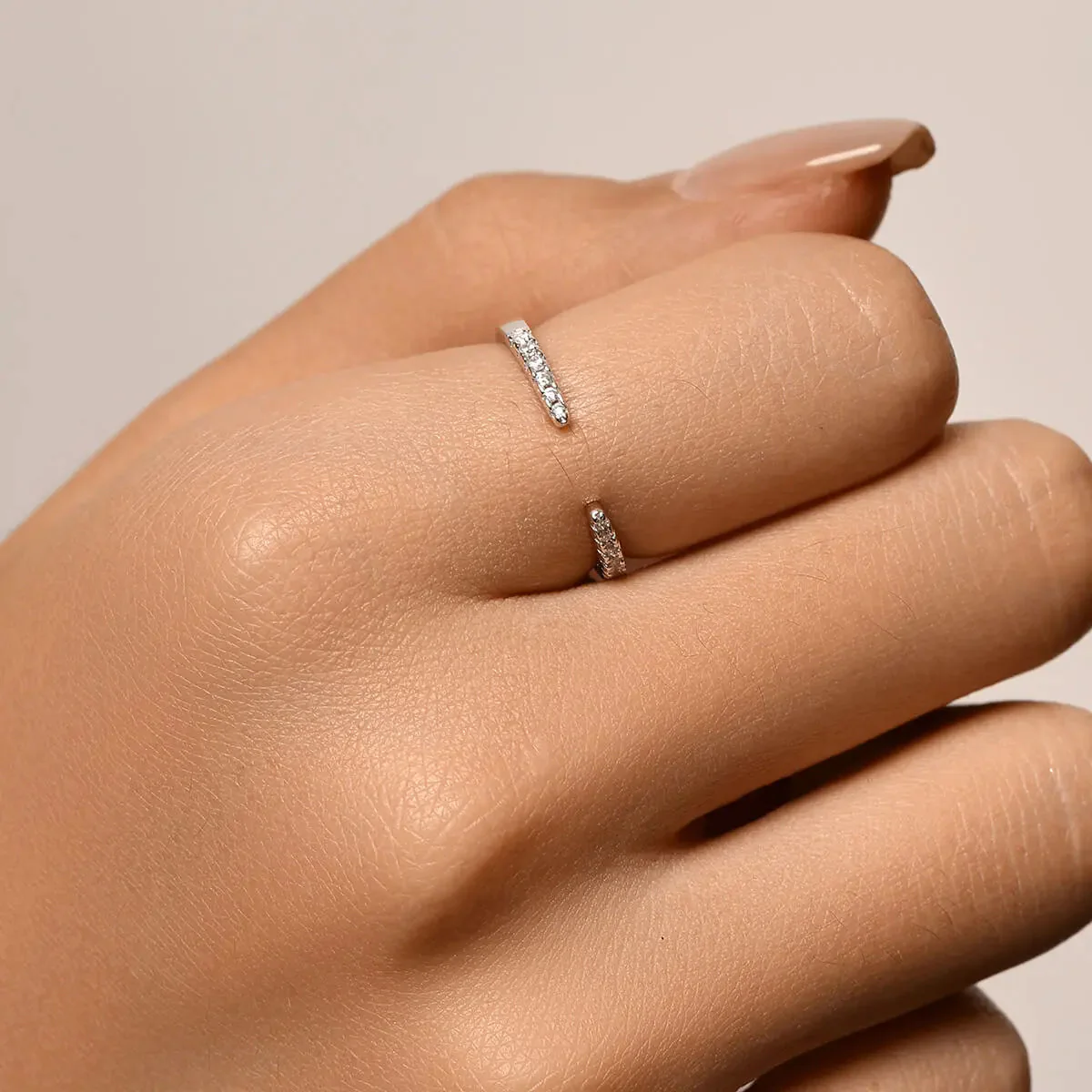 Open Pavé Stacking Ring - Image 5