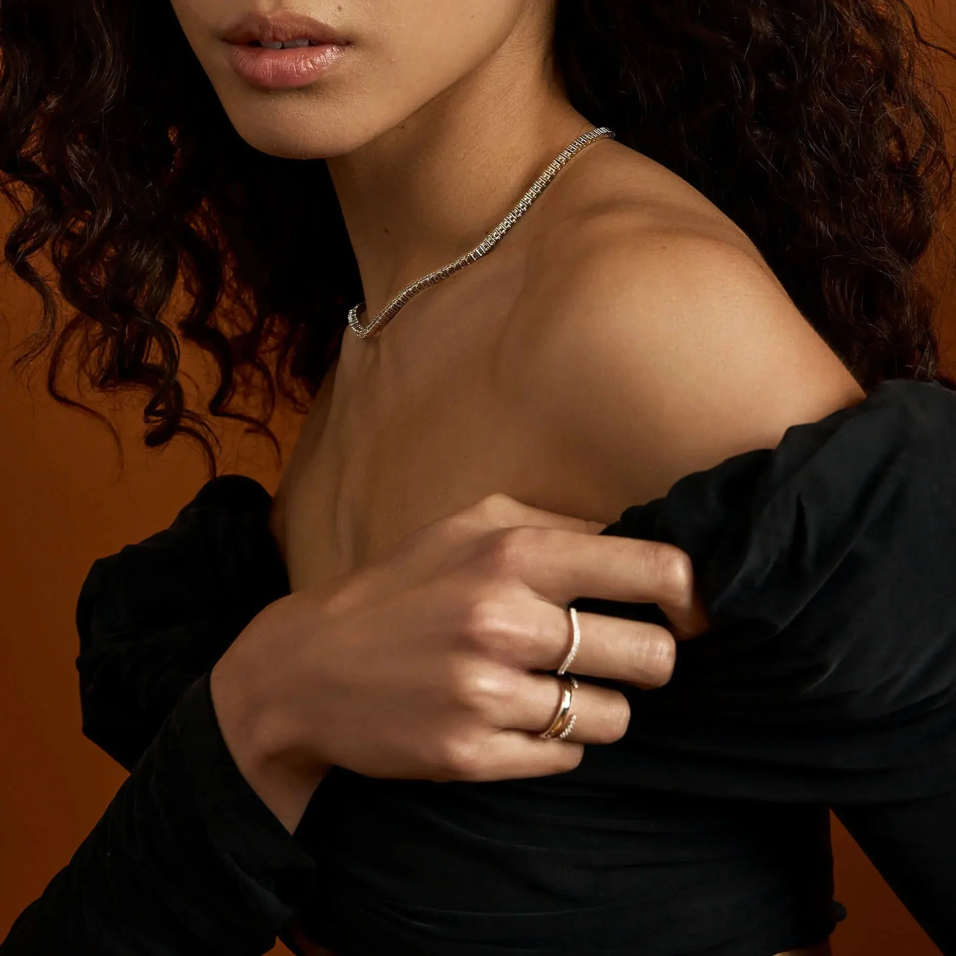 Open Pavé Stacking Ring - Image 7