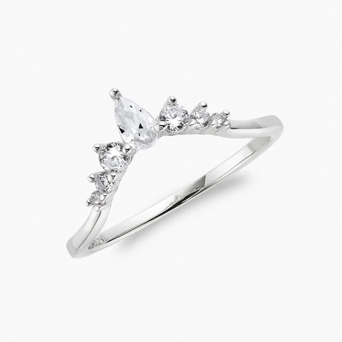 Pear wishbone | Stacking Ring - Image 4