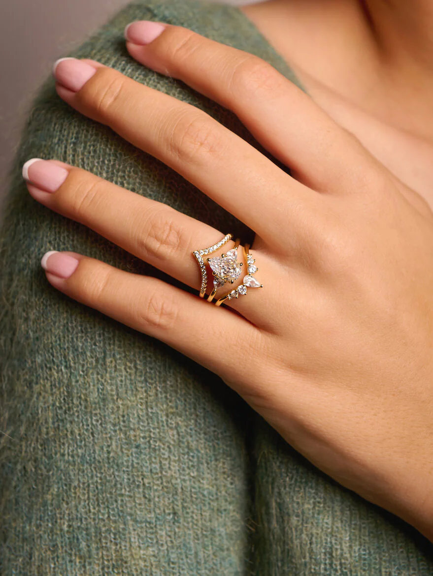 Pear wishbone | Stacking Ring - Image 6