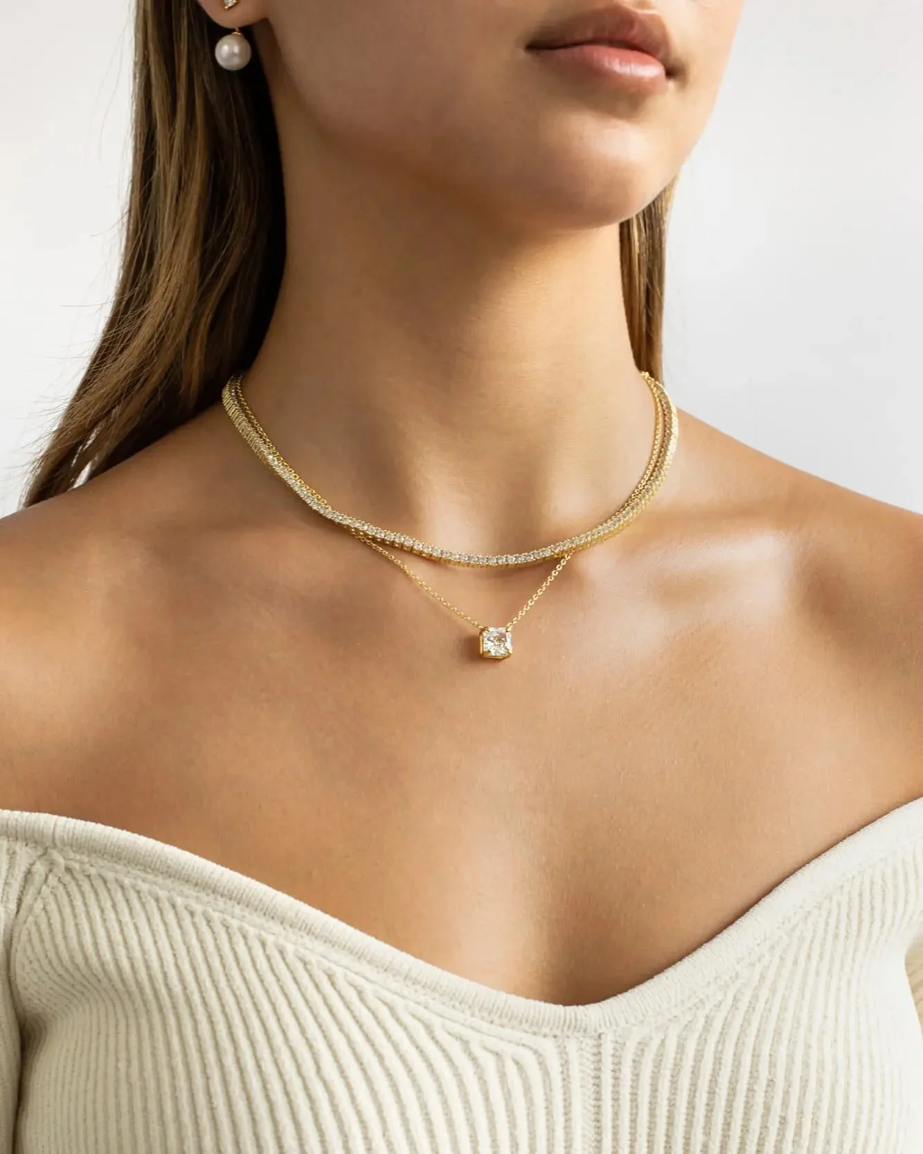Kleine Tennis-Necklace (2mm) - Image 3
