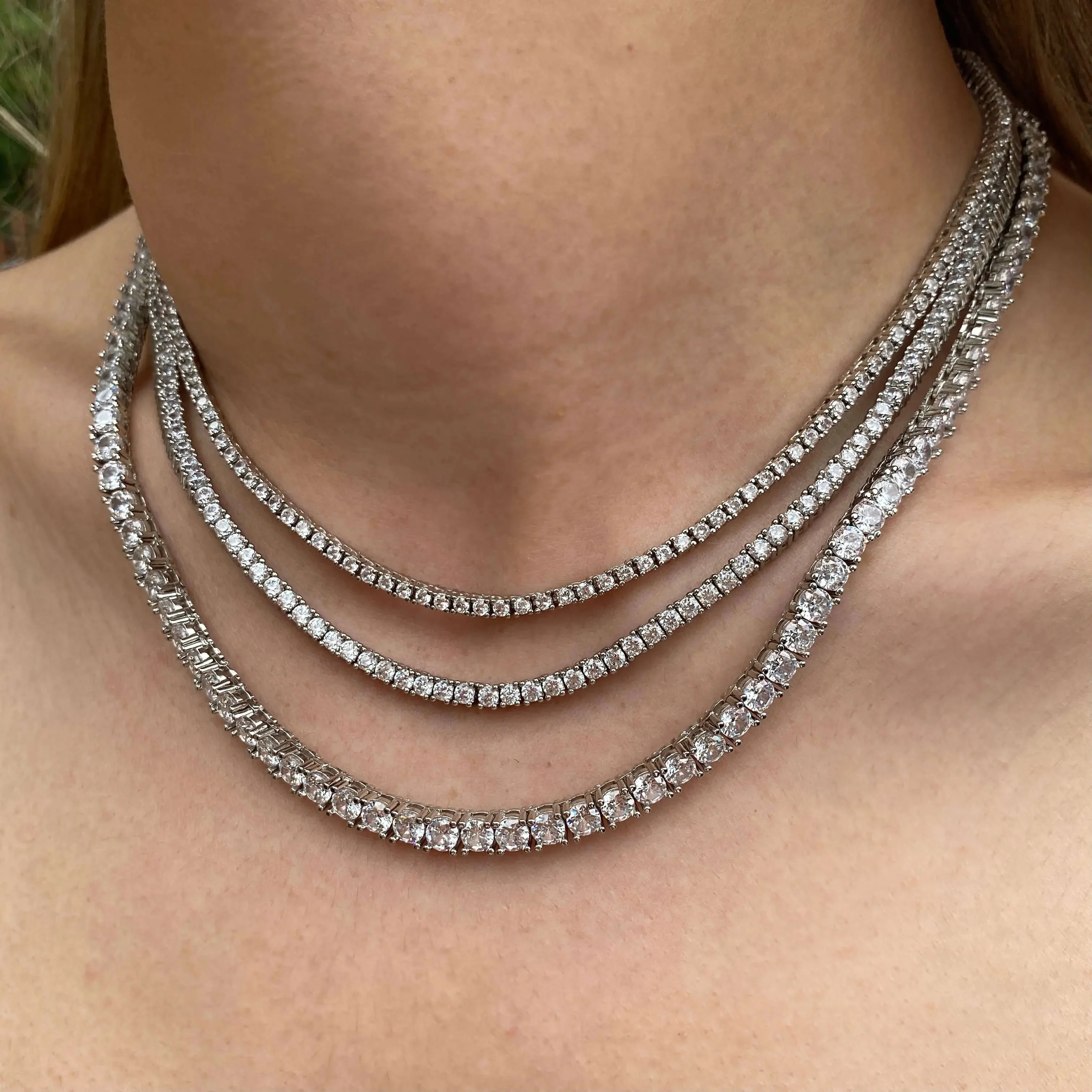 Kleine Tennis-Necklace (2mm) - Image 4